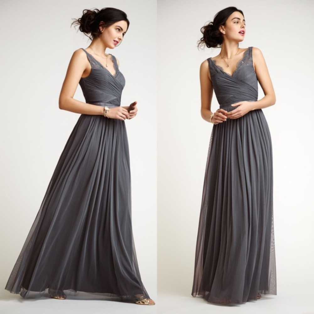 BHLDN Fleur dress in Pewter size 2
